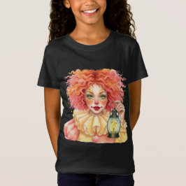 Een rode clown met een lantaarn t-shirt