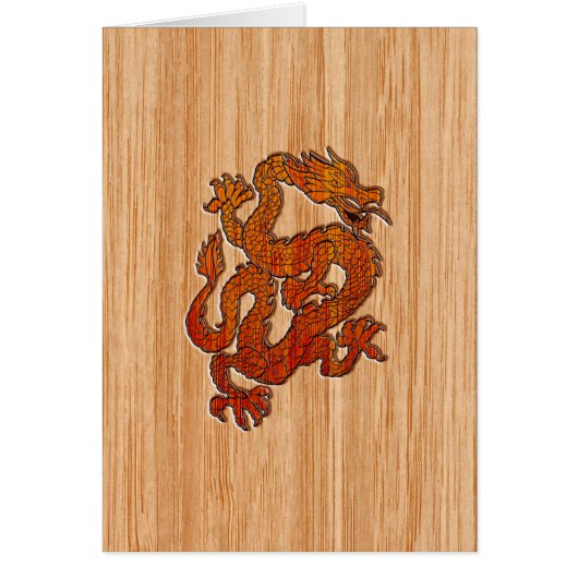 Een rode draak op Bamboe als (Voorkant)