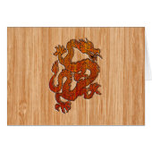 Een rode draak op Bamboe als (Voorkant Horizontaal)