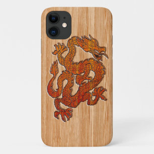 Een rode draak op Bamboe als Case-Mate iPhone Case