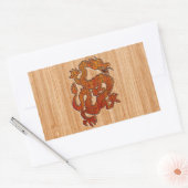 Een rode draak op Bamboe als Rechthoekige Sticker (Envelop)