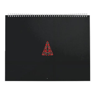 Een rode en beige sjaal met een afbeelding van een kalender