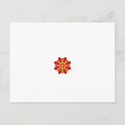 Een rode en gele bloem met zwarte stippen briefkaart (Voorkant)