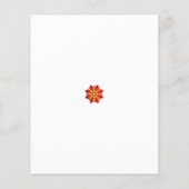 Een rode en gele bloem met zwarte stippen flyer (Achterkant)