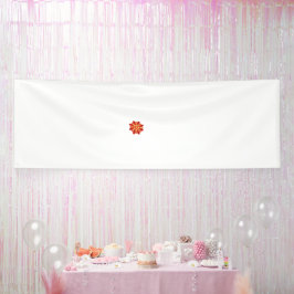 Een rode en gele bloem met zwarte stippen spandoek