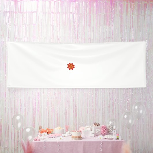 Een rode en gele bloem met zwarte stippen spandoek (Feest)