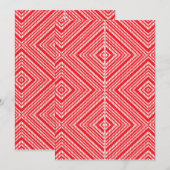 Een rode en witte achtergrond met een diamantpatro kaart (Voorkant / Achterkant)