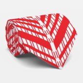 Een rode en witte achtergrond met een diamantpatro stropdas (Opgerold)