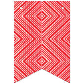 Een rode en witte achtergrond met een diamantpatro vlaggetjes (Derde vlag)