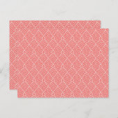 Een rode en witte achtergrond met een patroon briefkaart (Voorkant / Achterkant)