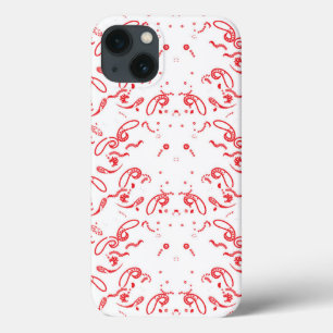 Een rode en witte achtergrond met een patroon Case-Mate iPhone case
