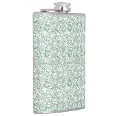 Een rode en witte achtergrond met een patroon heupfles (Rechts)