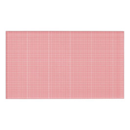 Een rode en witte achtergrond met een patroon naambadge