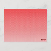 Een rode en witte achtergrond met kleine vierkantj briefkaart (Achterkant)