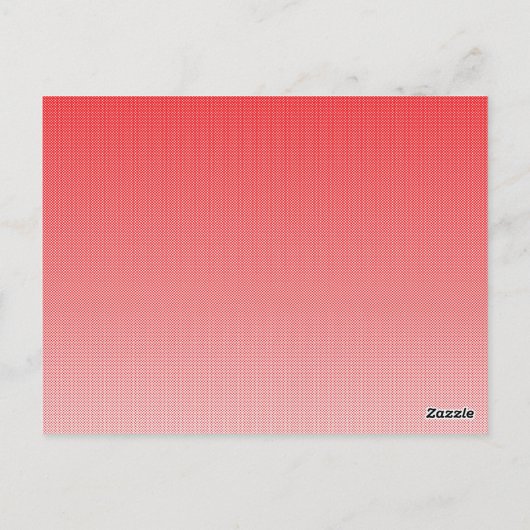 Een rode en witte achtergrond met kleine vierkantj briefkaart (Achterkant)