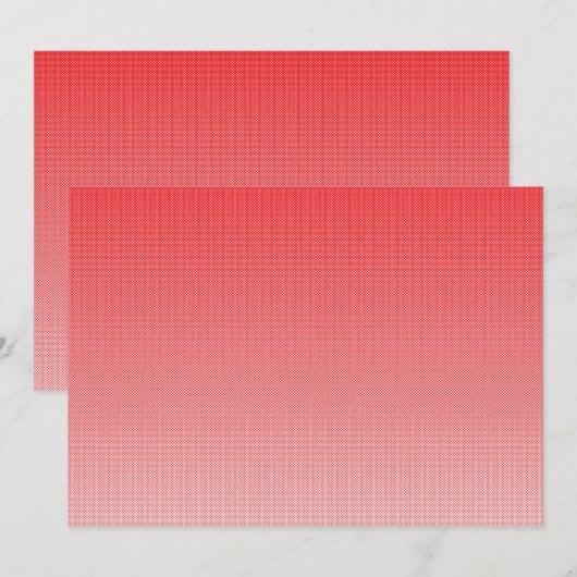 Een rode en witte achtergrond met kleine vierkantj kaart (Voorkant / Achterkant)