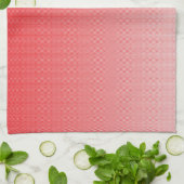 Een rode en witte achtergrond met kleine vierkantj theedoek (Gevouwen)