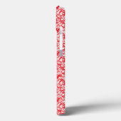 Een rode en witte achtergrond met kleine witte sti Case-Mate iPhone case (Achterkant / Links)