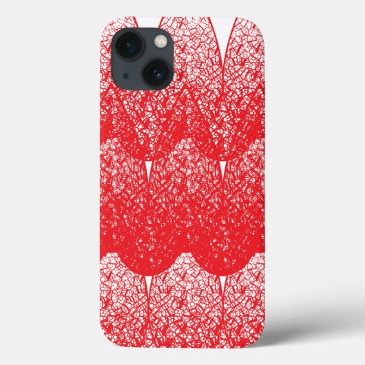 Een rode en witte achtergrond met veel stippen Case-Mate iPhone case (Achterkant)