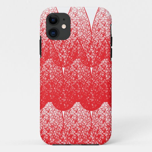 Een rode en witte achtergrond met veel stippen Case-Mate iPhone case (Achterkant)