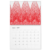 Een rode en witte achtergrond met veel stippen kalender (Mar 2027)