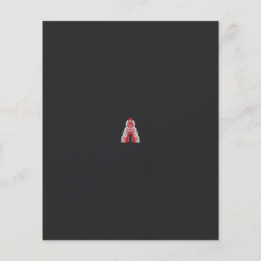 Een rode en witte kerstboom met rode bloemen flyer (Achterkant)