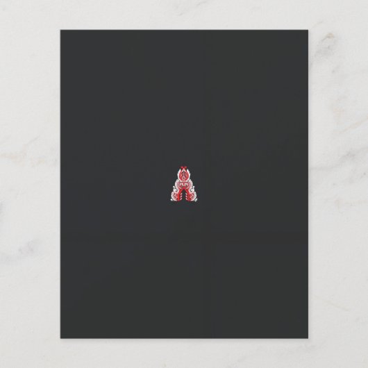 Een rode en witte kerstboom met rode bloemen flyer (Voorkant)