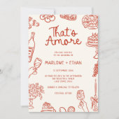 Een rode geïllustreerde bruiloft kaart (Voorkant)