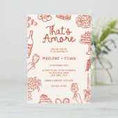 Een rode geïllustreerde bruiloft kaart (Staand voorkant)