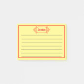 Een rode  gepatterde Titel Grafisch Post-it® Notes (Voorkant)