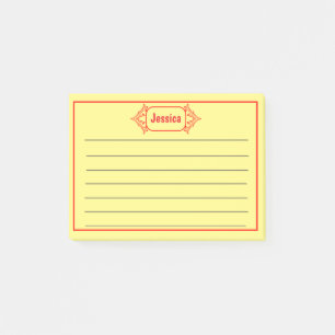 Een rode gepatterde Titel Grafisch Post-it® Notes
