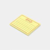 Een rode  gepatterde Titel Grafisch Post-it® Notes (Schuin)