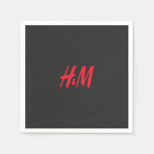 Een rode H en M logo op een zwarte achtergrond Servet