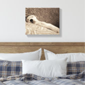 Een rode hond canvas afdruk (Insitu (Slaapkamer))