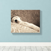 Een rode hond canvas afdruk (Insitu (Houten vloer))