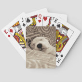 Een rode hond speelkaarten (Achterkant)