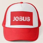 Een rode Jezus Trucker Pet (Voorkant)