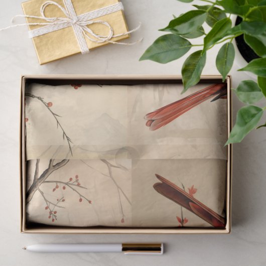 Een rode kardinaal serie ontwerp 1 tissuepapier (Geschenk)