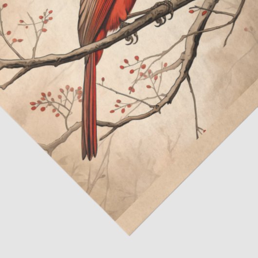 Een rode kardinaal serie ontwerp 1 tissuepapier (Detail)