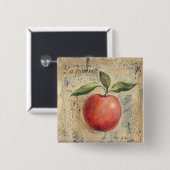 Een Rode Kleine Apple Vierkante Button 5,1 Cm (Voorkant /achterkant)
