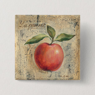 Een Rode Kleine Apple Vierkante Button 5,1 Cm
