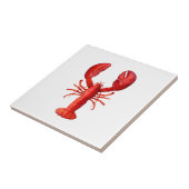Een rode kreeft op witte schaal tegeltje (Zijkant)