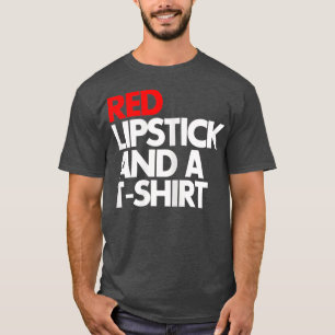 Een rode lipstick met een T-shirt cosmetoloog T-sh