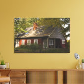 Een rode logstartpagina canvas afdruk (Insitu (Woonkamer))