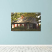 Een rode logstartpagina canvas afdruk (Insitu (Houten vloer))