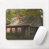 Een rode logstartpagina muismat (Met muis)
