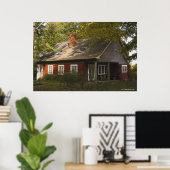 Een rode logstartpagina poster (Thuiskantoor)