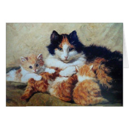 Een rode moeder - een kat met haar gele Kittens