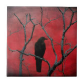 Een rode nacht tegeltje (Voorkant)