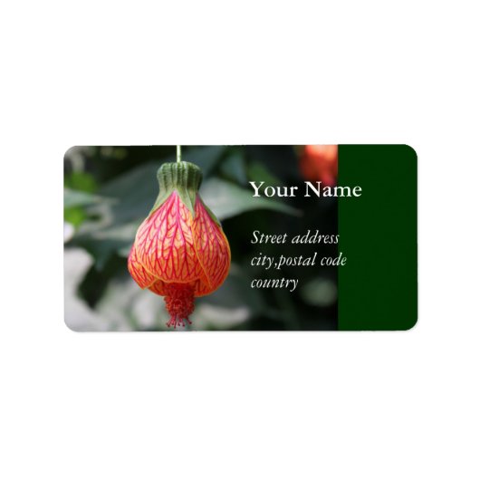 een rode opzijdige hangende bloem etiket (Voorkant)